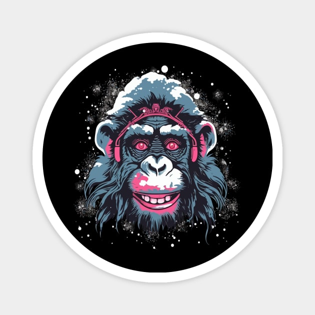 Snow Monkey Smiling Magnet by JH Mart